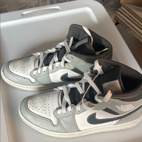 Jordan Men's High-Top Sneakers - Gray and White - Picture 4 of 9